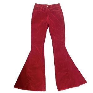 Red Corduroy Flares- Women’s Small